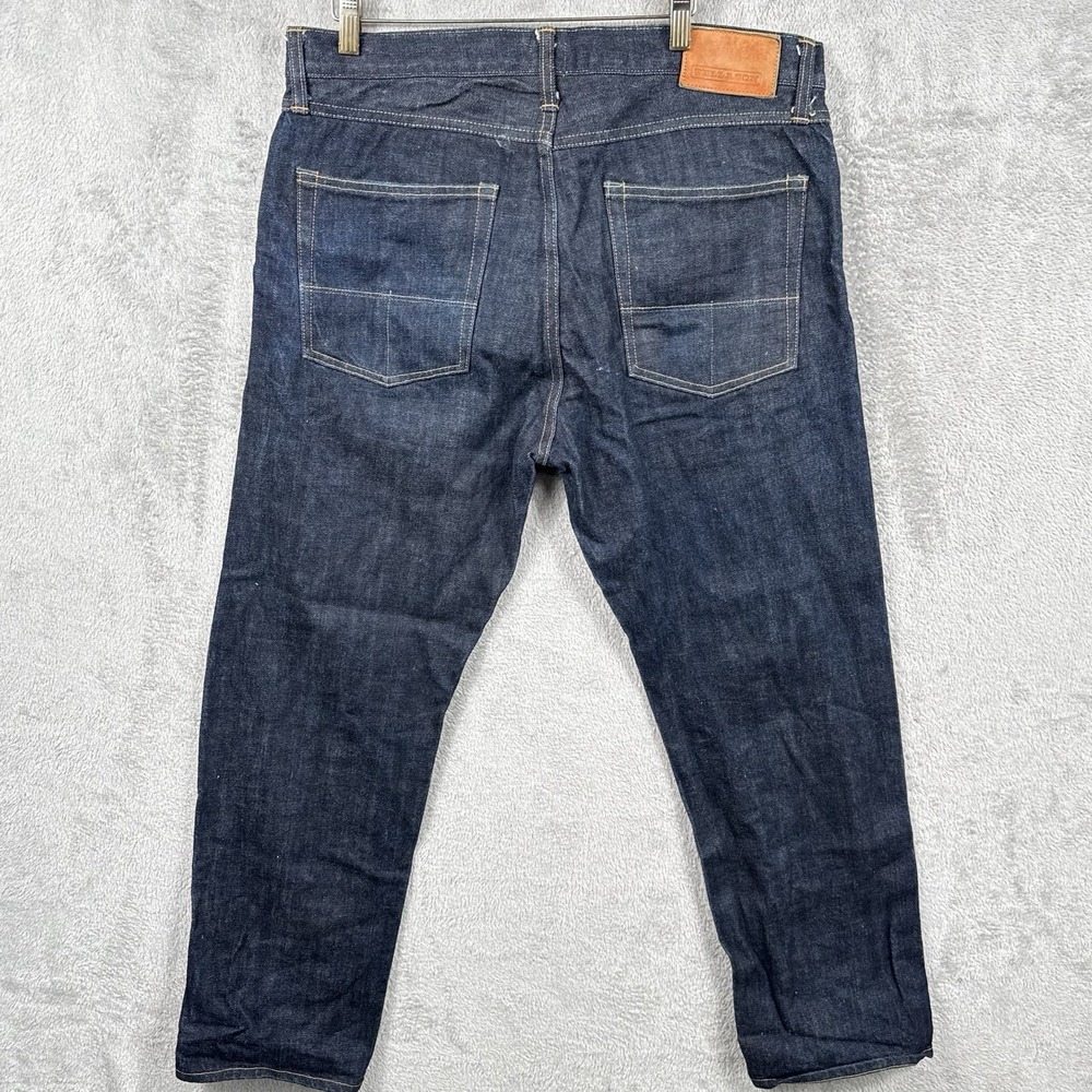 Tellason Straight Taper Jeans Size 35 Selvedge Kaihara Made USA Dark Wash Indigo